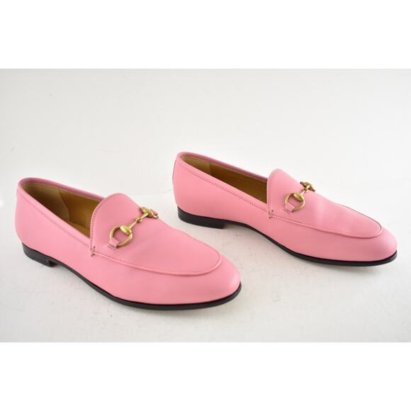 Gucci Jordaan Butterfly Pink Leather Gold Horsebit Mule Slipper Flat Loafer 41 - Picture 7 of 16
